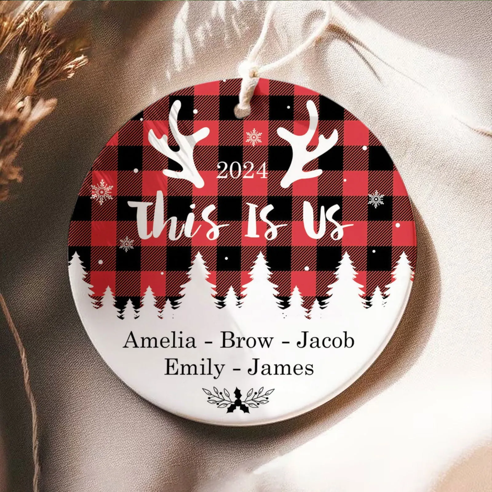 Personalized Family Ornament, Custom Xmas Tree Ornament, First Christmas Family Ornament CX01-25