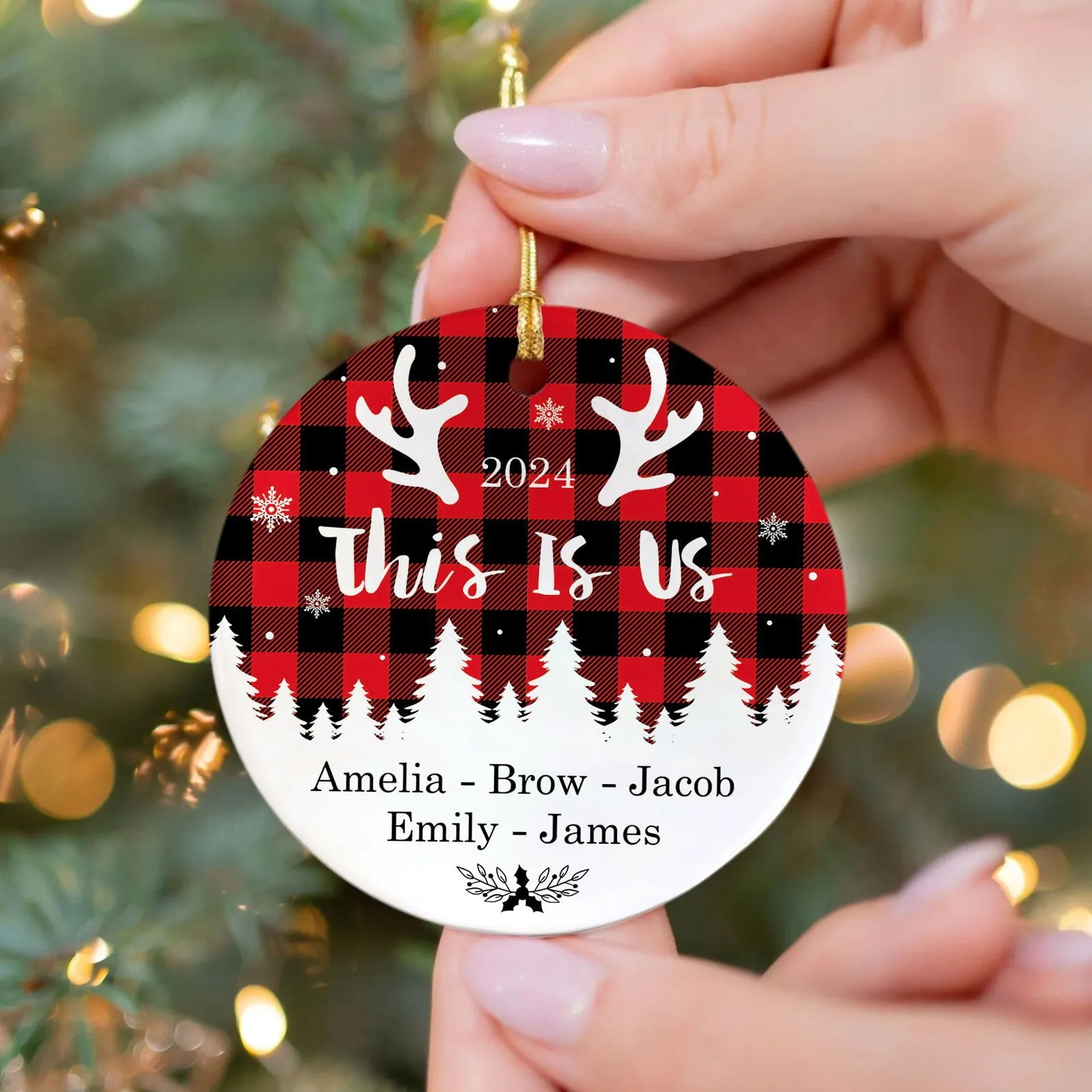 Personalized Family Ornament, Custom Xmas Tree Ornament, First Christmas Family Ornament CX01-25