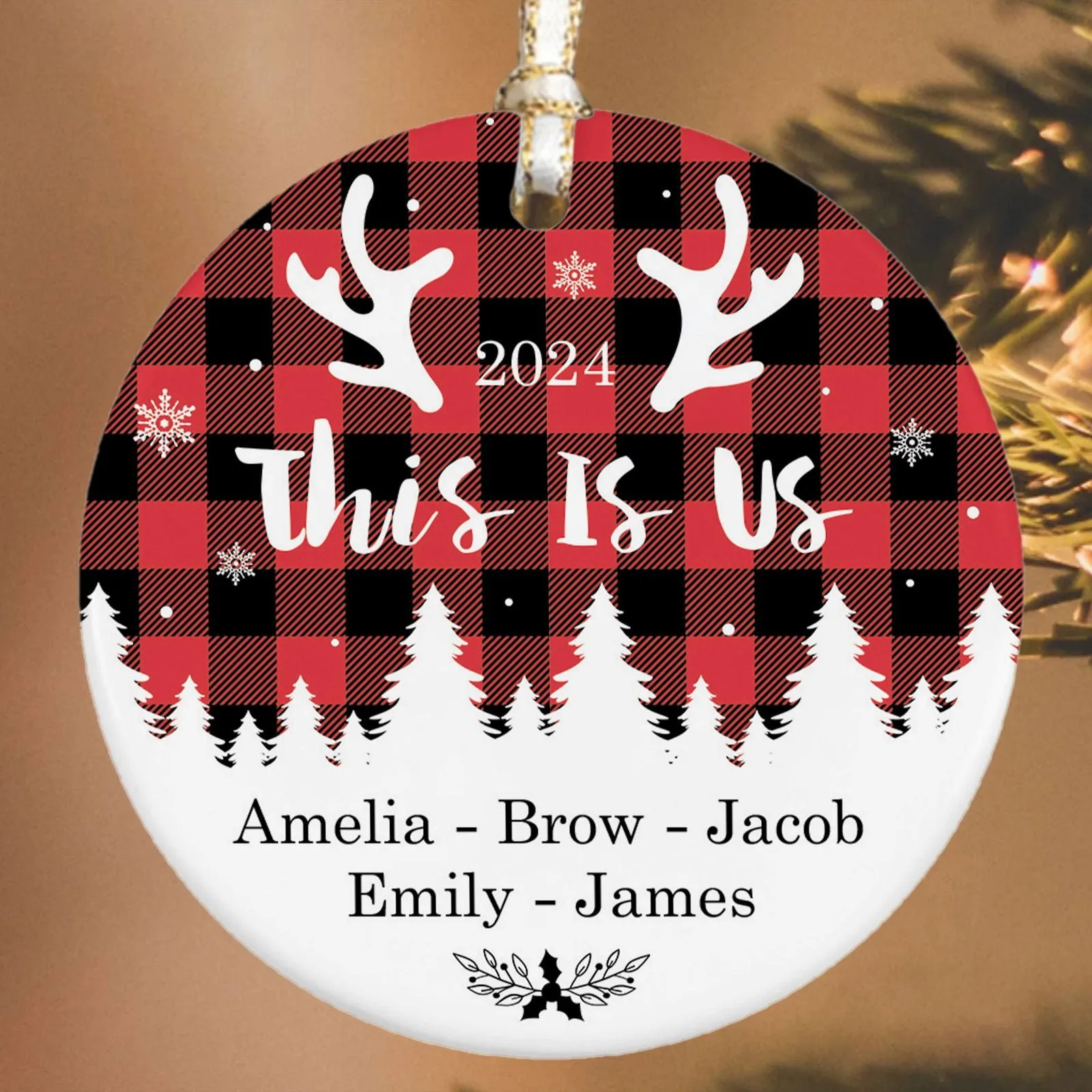 Personalized Family Ornament, Custom Xmas Tree Ornament, First Christmas Family Ornament CX01-25