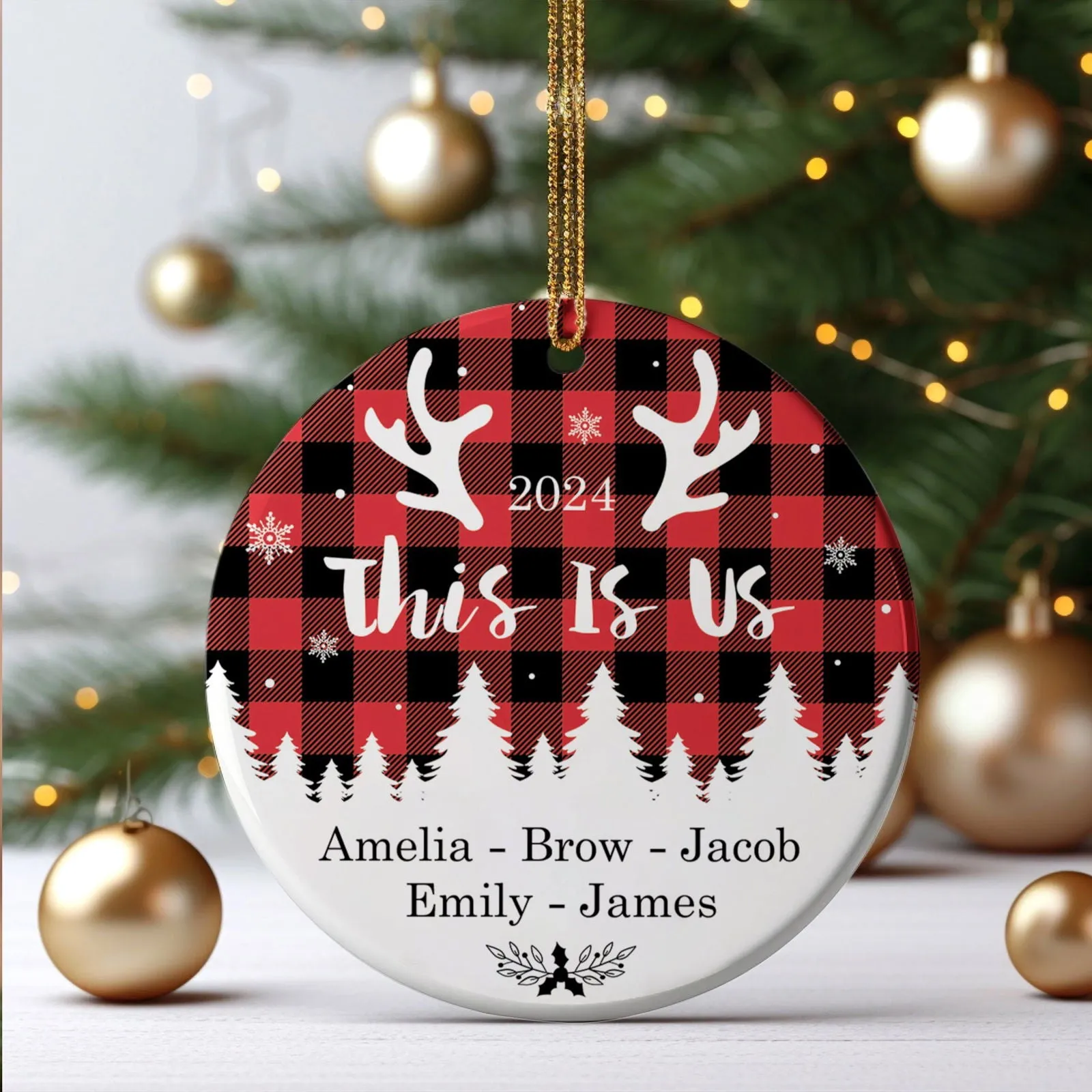 Personalized Family Ornament, Custom Xmas Tree Ornament, First Christmas Family Ornament CX01-25
