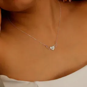 Personalized Initial Heart Necklace with Angel Wings