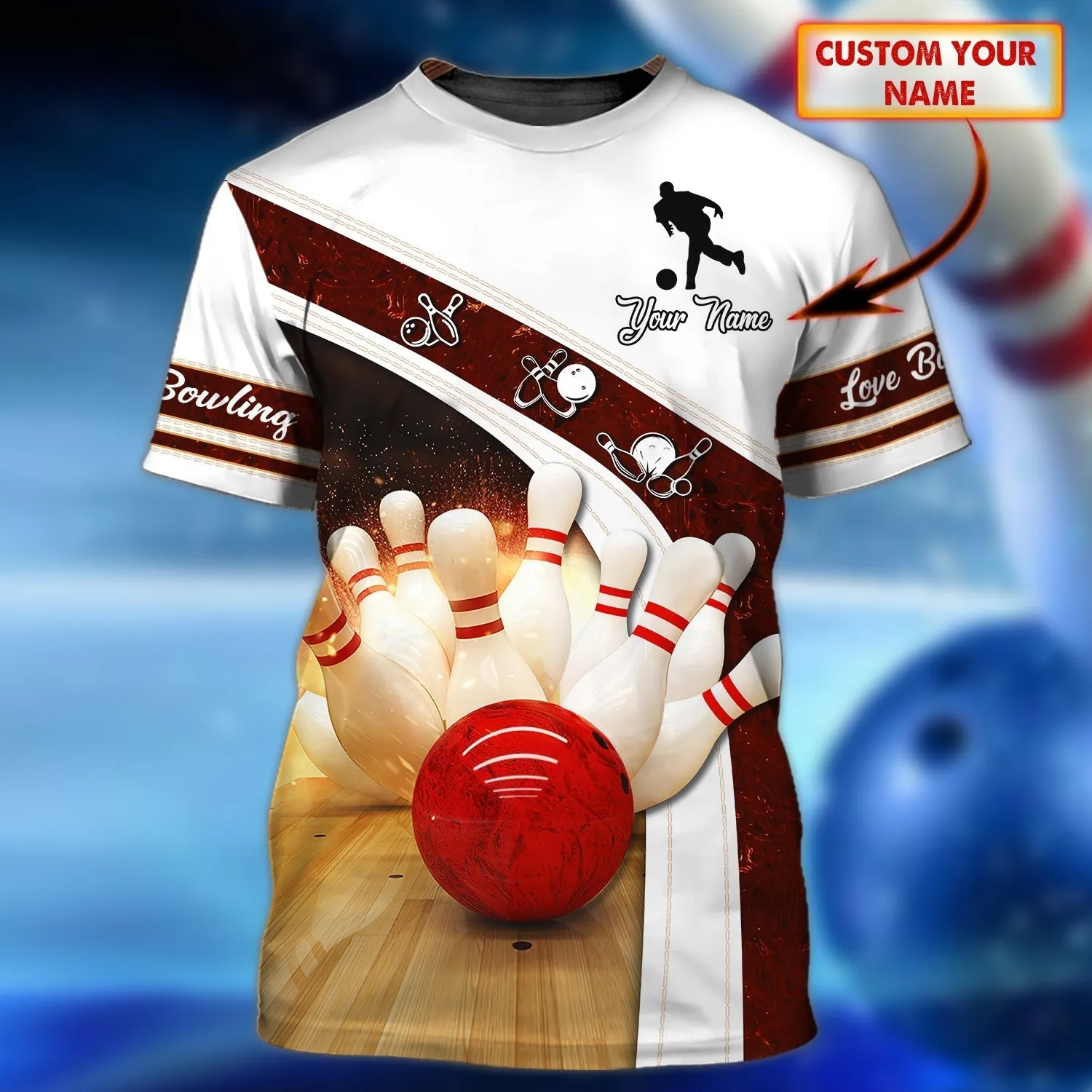 Personalized Men'S Bowling Shirt, 3D Full Printed Bowling Tshirt, Bowling Shirts, Custom Bowling Shirt