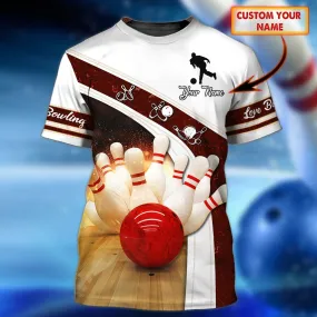 Personalized Men'S Bowling Shirt, 3D Full Printed Bowling Tshirt, Bowling Shirts, Custom Bowling Shirt