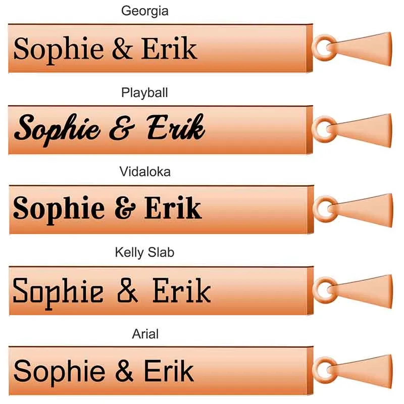 Personalized Necklace,Custom Chain,Custom 3d Bar Engraved Pendant Necklace,Rose Gold