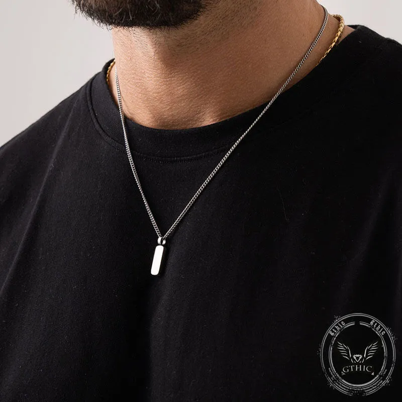 Personalized Simple Stainless Steel Bar Necklace