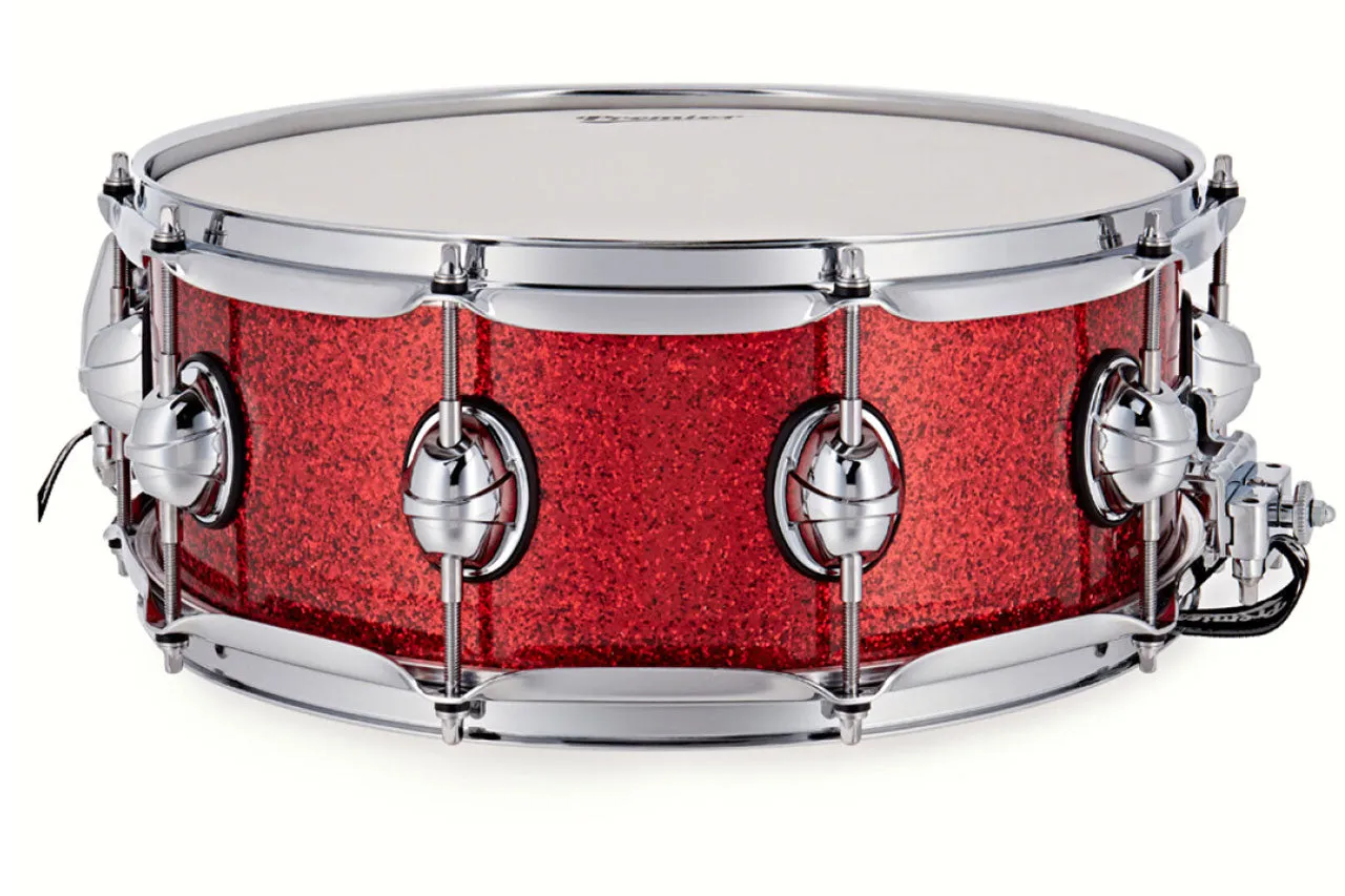 Premier 14" x 5.5" Genista Classic Snare Drum - Red Sparkle