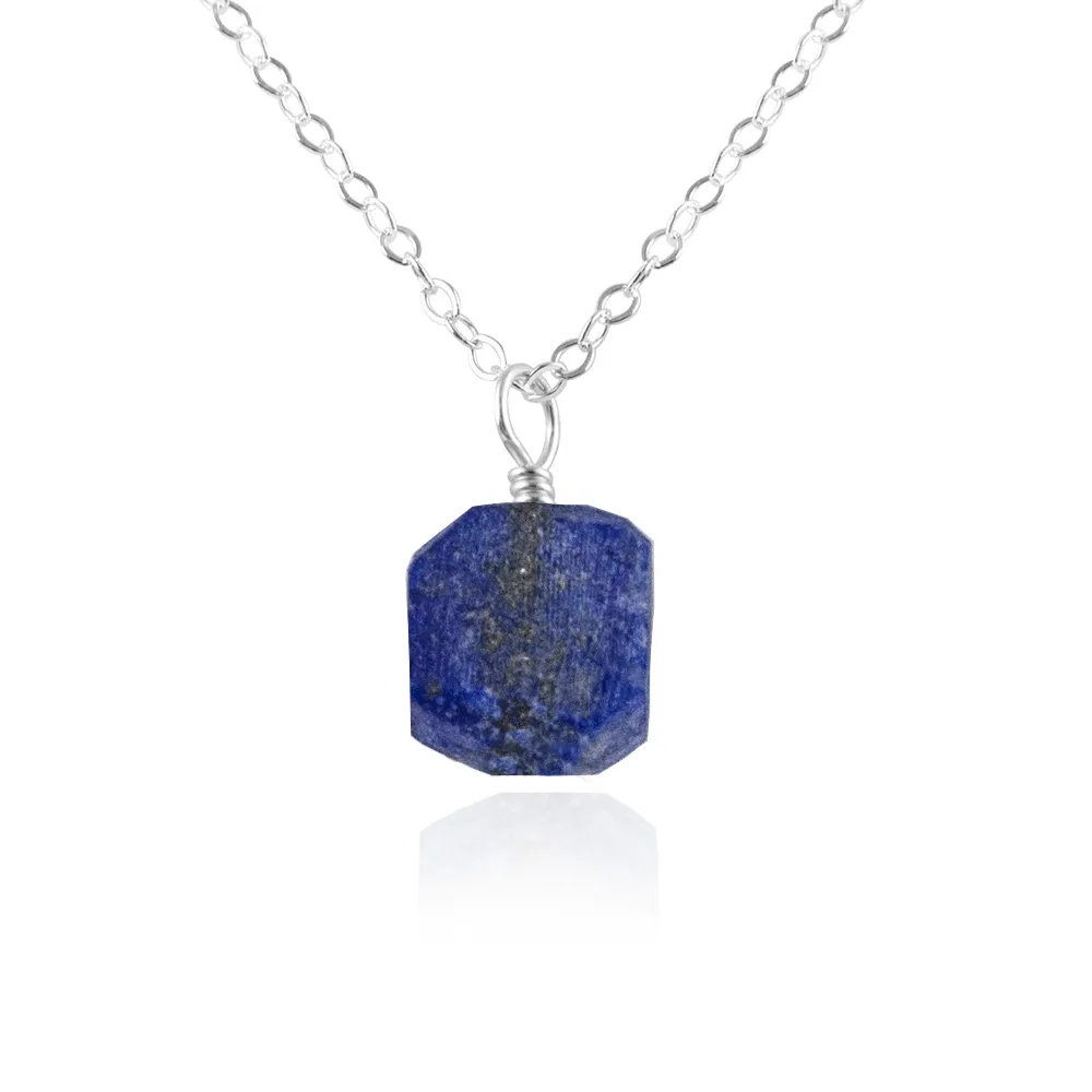 Raw Lapis Lazuli Natural Crystal Pendant Necklace