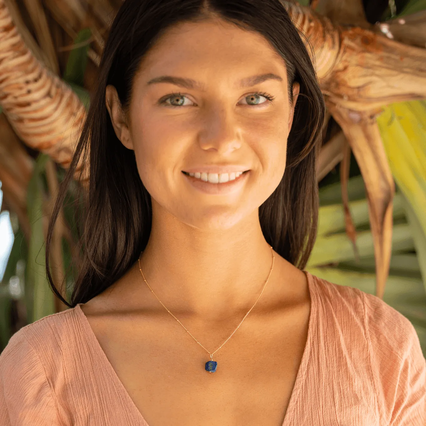 Raw Lapis Lazuli Natural Crystal Pendant Necklace