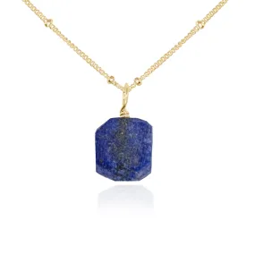 Raw Lapis Lazuli Natural Crystal Pendant Necklace