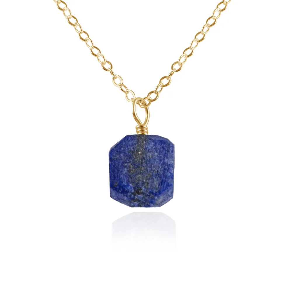 Raw Lapis Lazuli Natural Crystal Pendant Necklace