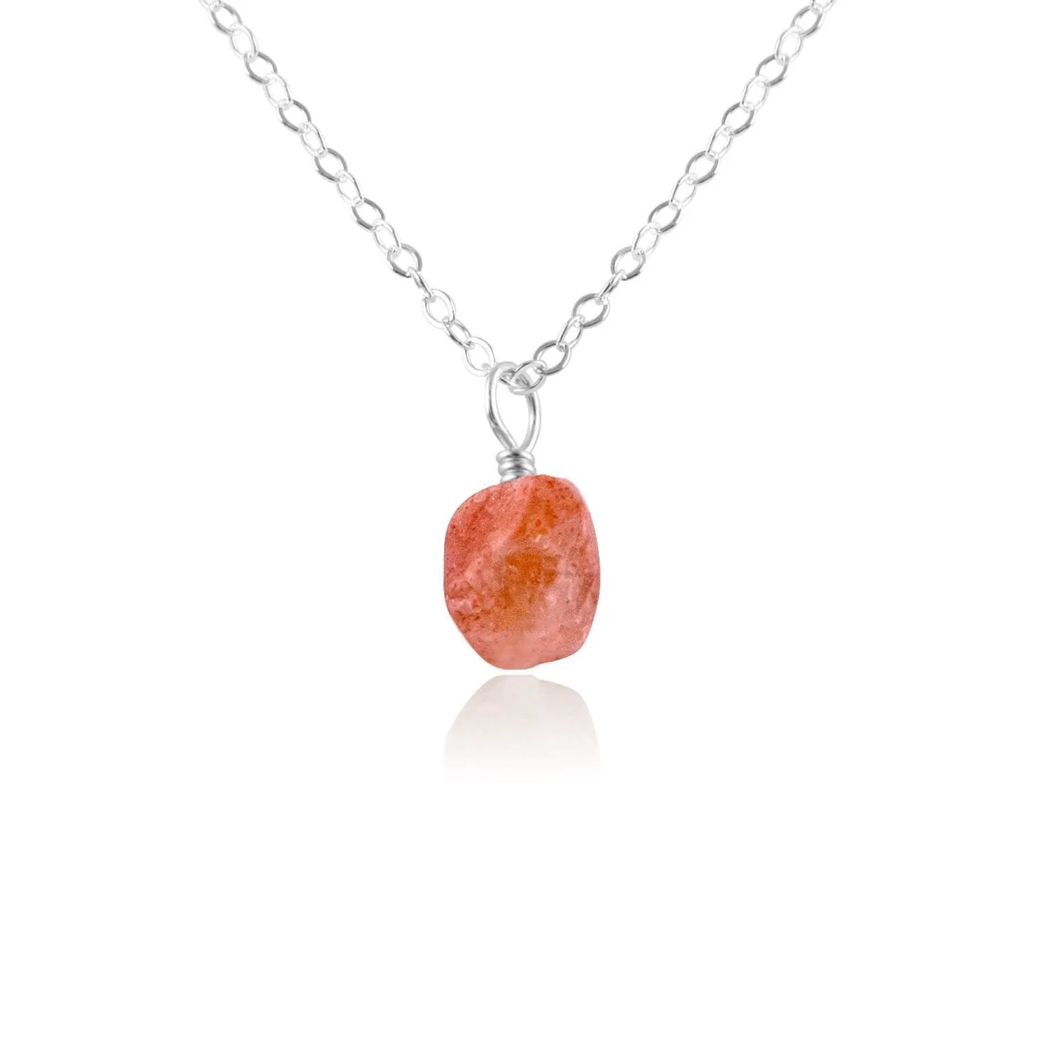 Raw Sunstone Natural Crystal Pendant Necklace