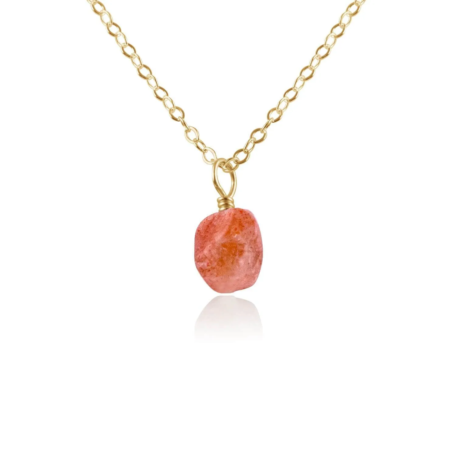 Raw Sunstone Natural Crystal Pendant Necklace