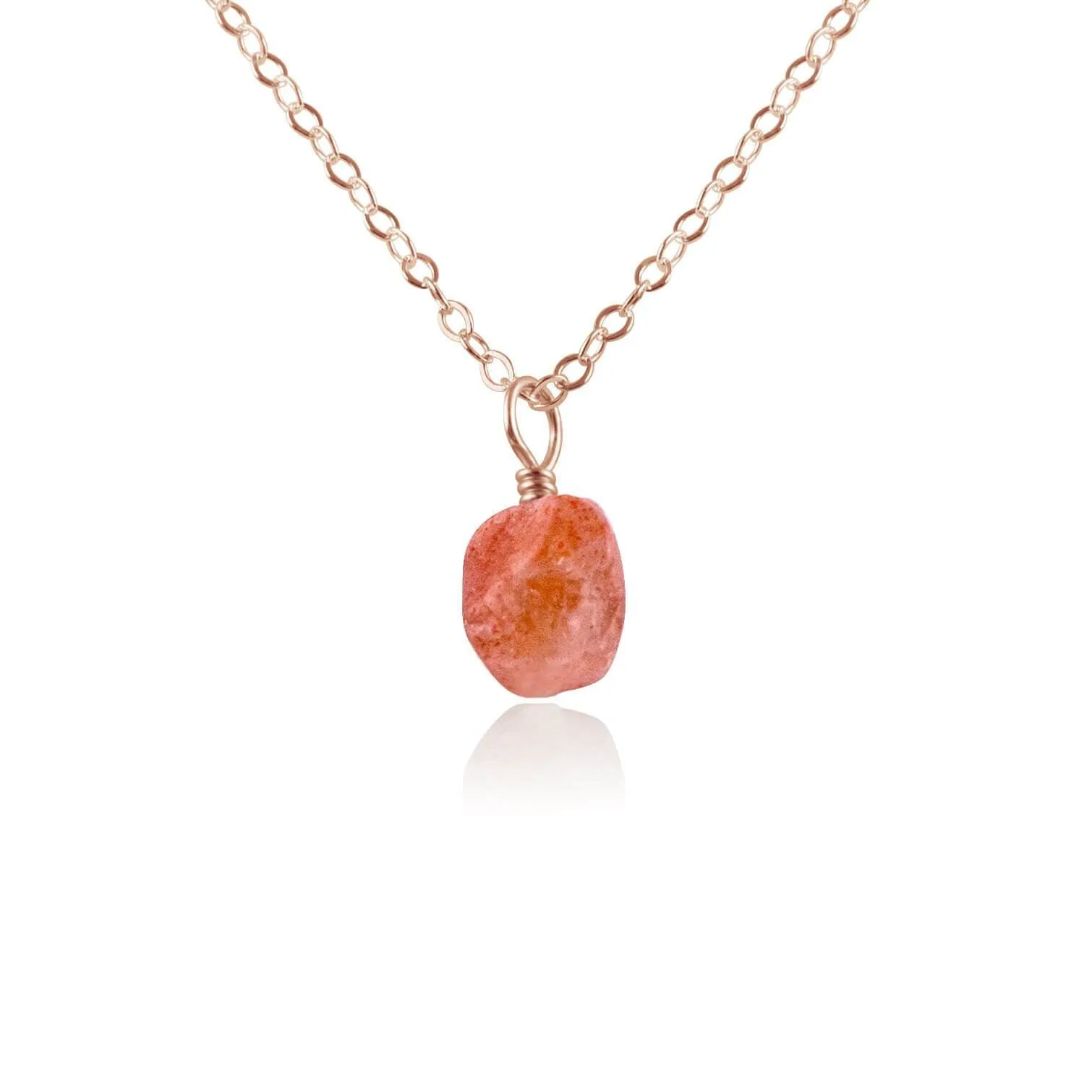 Raw Sunstone Natural Crystal Pendant Necklace