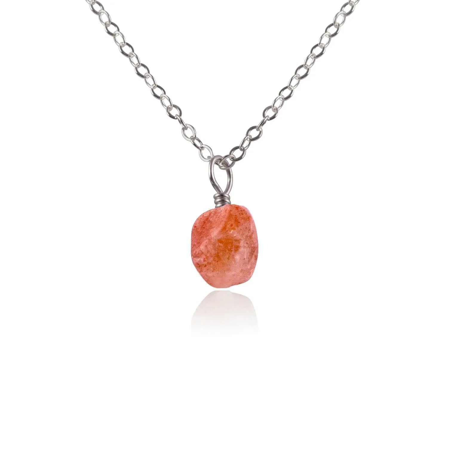 Raw Sunstone Natural Crystal Pendant Necklace