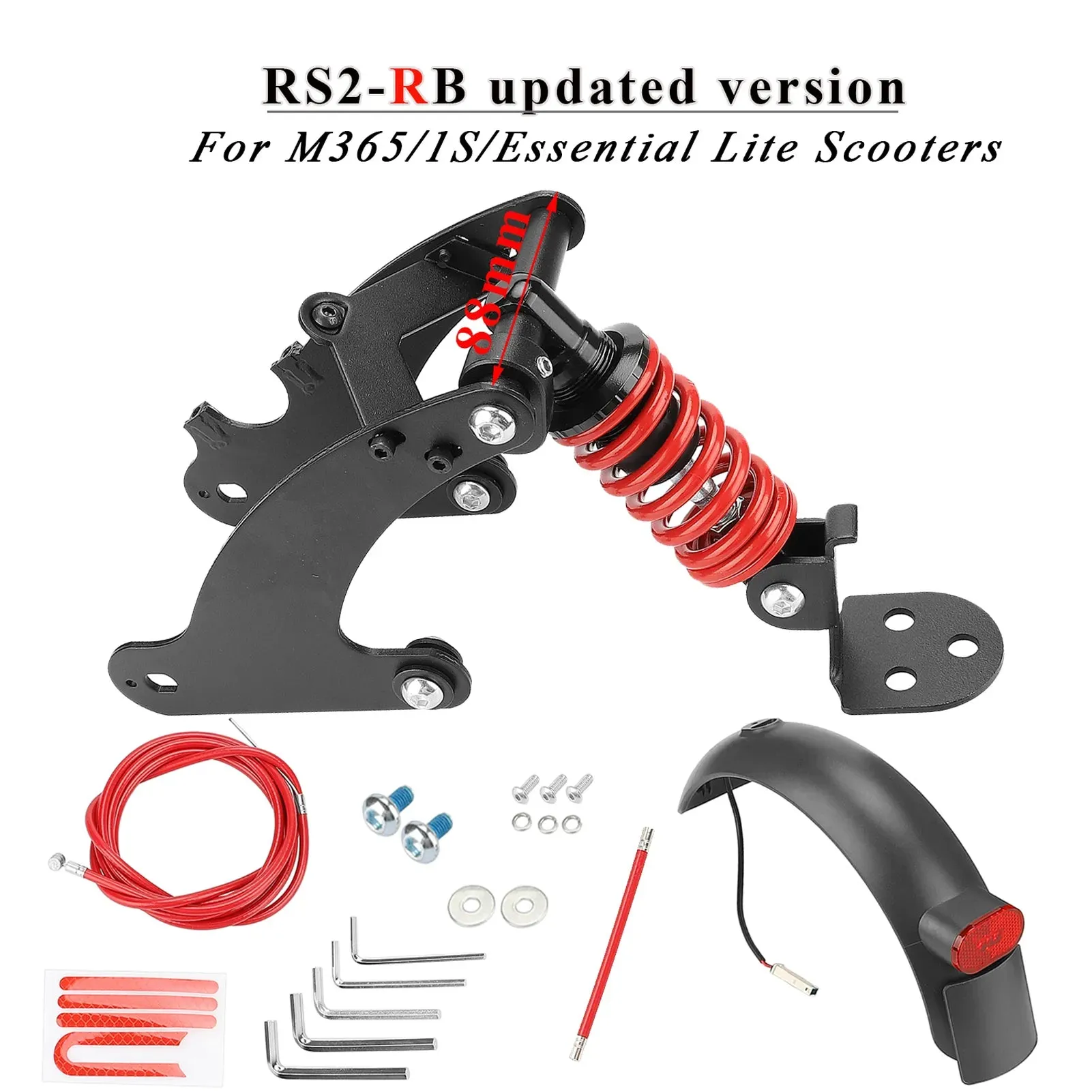 Rear Shock Absorber for Scooter Rear Spring Shock Absorption For M365 Pro/Pro2 Front Suspension Fork Electric Scooters Accessory