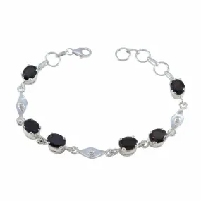 Riyo Designer 925 Sterling Silver Bracelet For Women Smoky Quartz Bracelet Prong Setting Bracelet