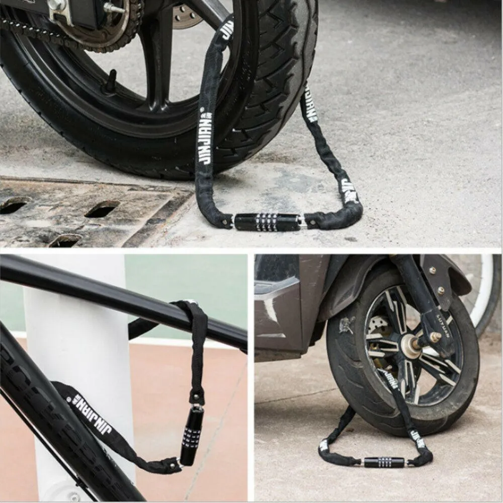 Road Bike Password Lock Bicycle Riding Equipment Electric Bicycle Anti-theft Chain Lock Mountain Road Bicycle Lock Accessories