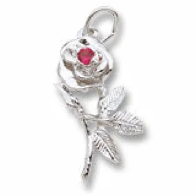 Rose Charm In Sterling Silver