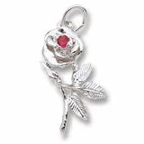 Rose Charm In Sterling Silver