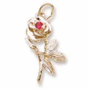 Rose Charm in Yellow Gold Plated