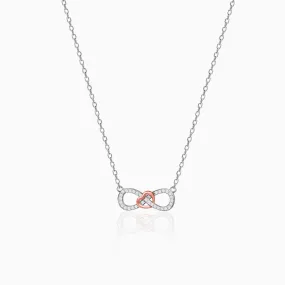 Rose Gold Studded Infinity Heart Pendant