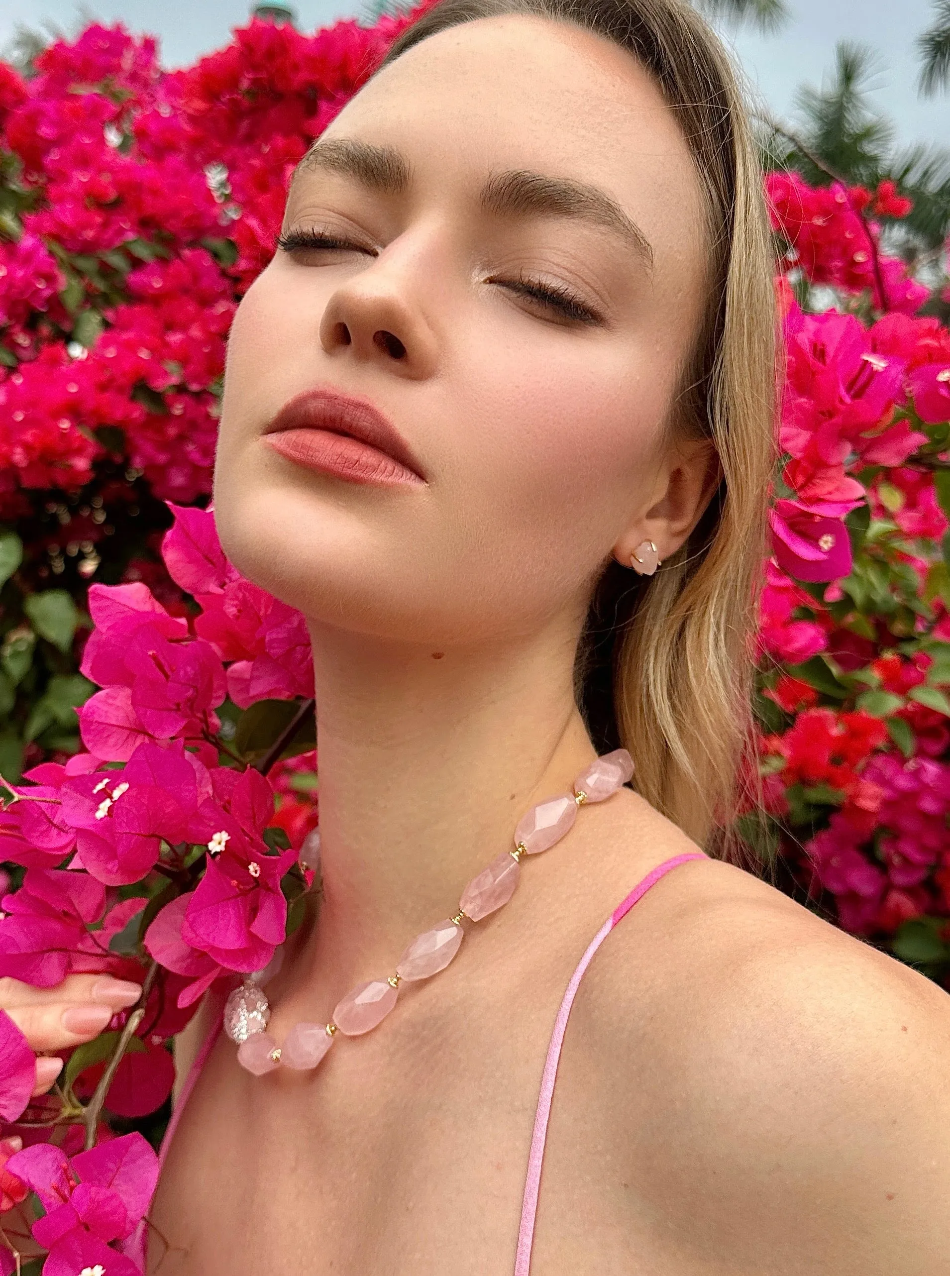 Rose Quartz Elegance Necklace LN010