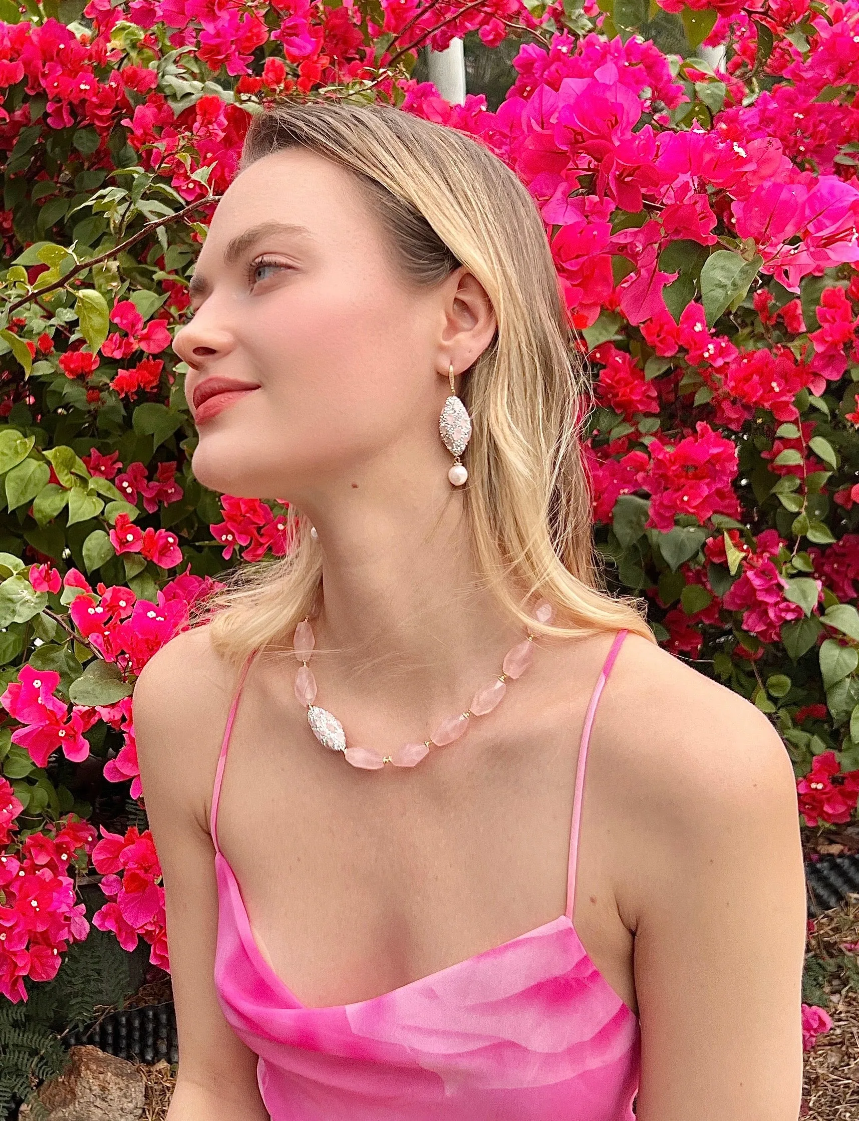 Rose Quartz Elegance Necklace LN010