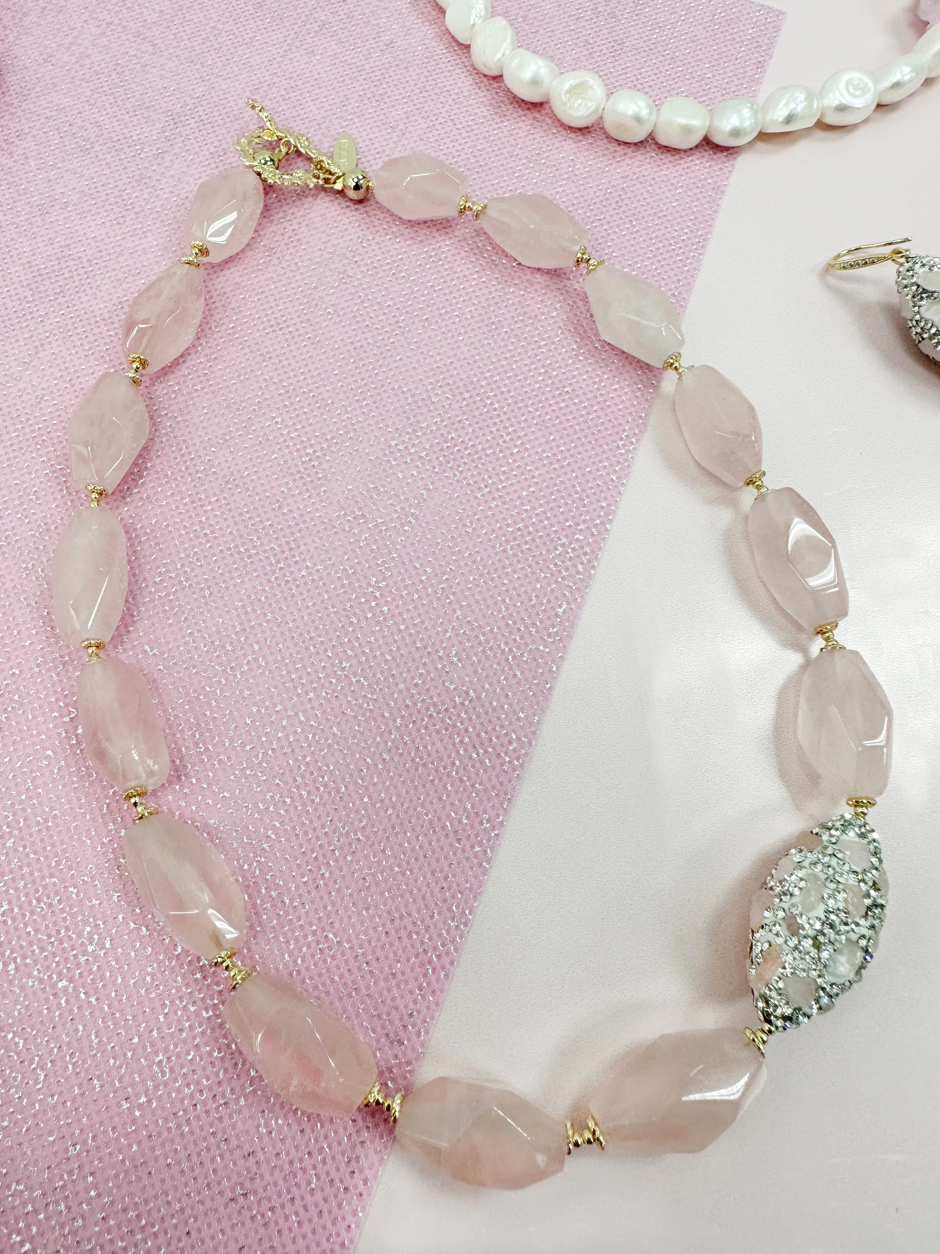 Rose Quartz Elegance Necklace LN010