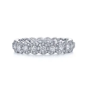 Round Diamond Band with Diamonds in White Gold