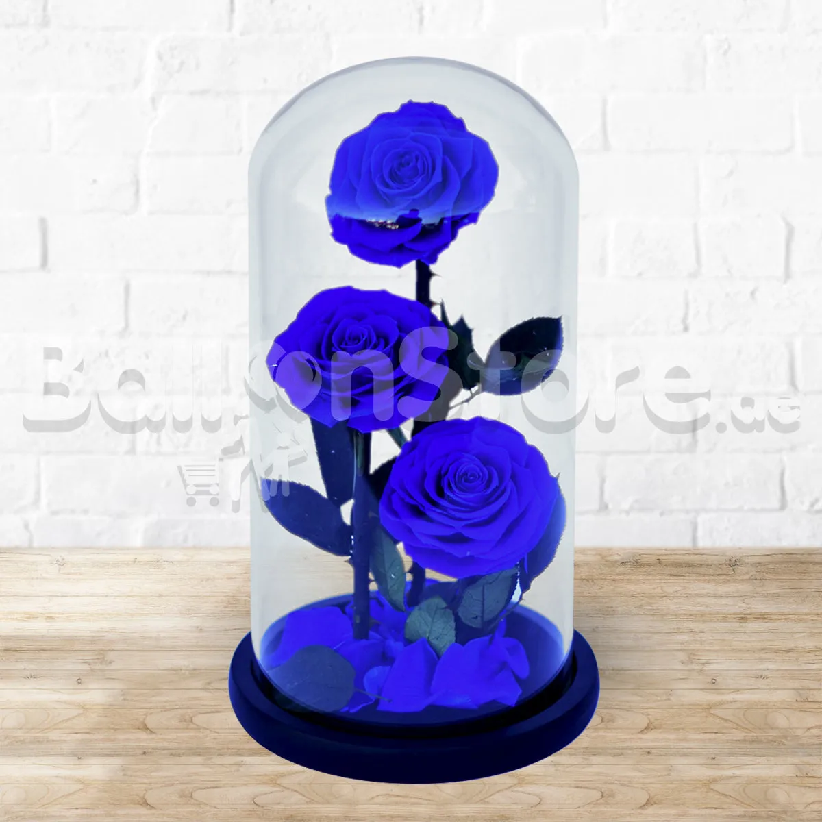 Royalty Love Blue Infinity Rose - Long Lasting Forever Rose - 3stem