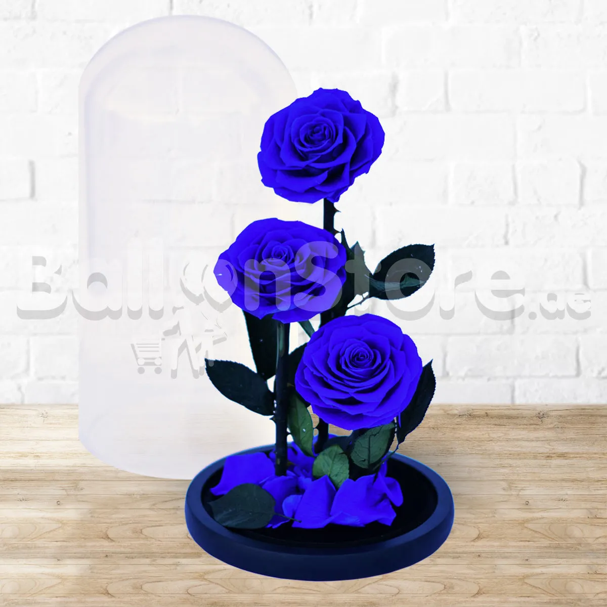 Royalty Love Blue Infinity Rose - Long Lasting Forever Rose - 3stem