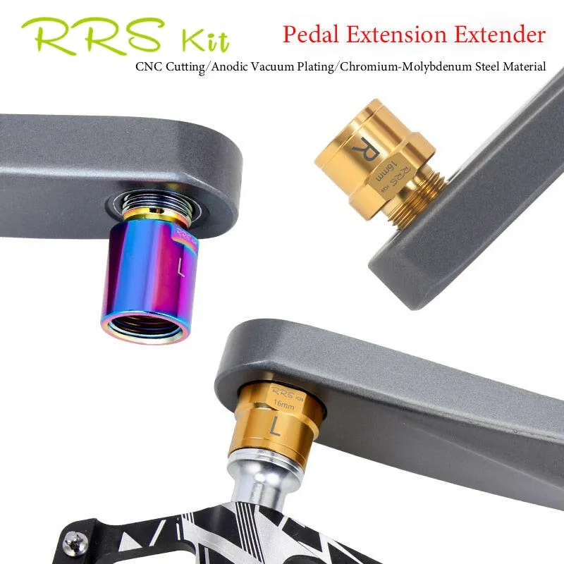 Rrskit Stainless Steel Material Bike Pedal Axle Extenders Bicycle Pedal Extension Bolts Spacers For MTB Road Bicycle Pedals