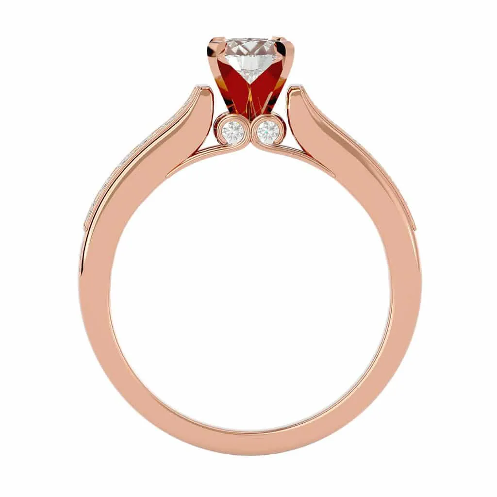 RX Solitaire Ring Princess Cut Channel-Set Diamonds