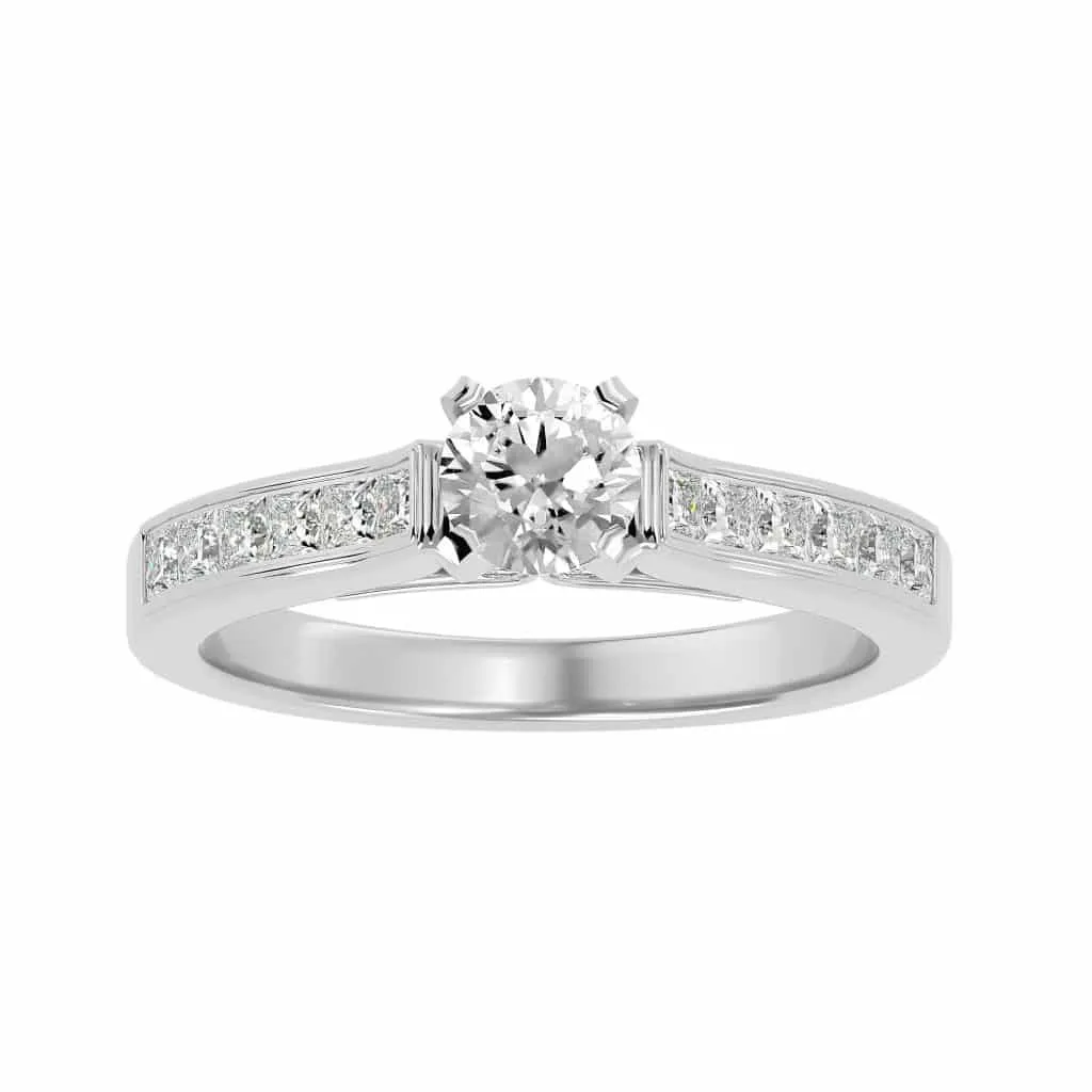 RX Solitaire Ring Princess Cut Channel-Set Diamonds
