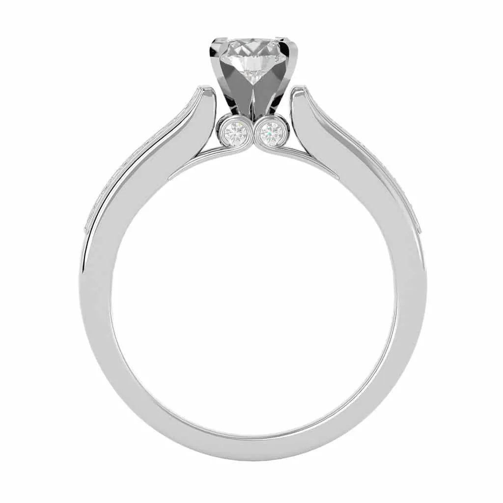 RX Solitaire Ring Princess Cut Channel-Set Diamonds