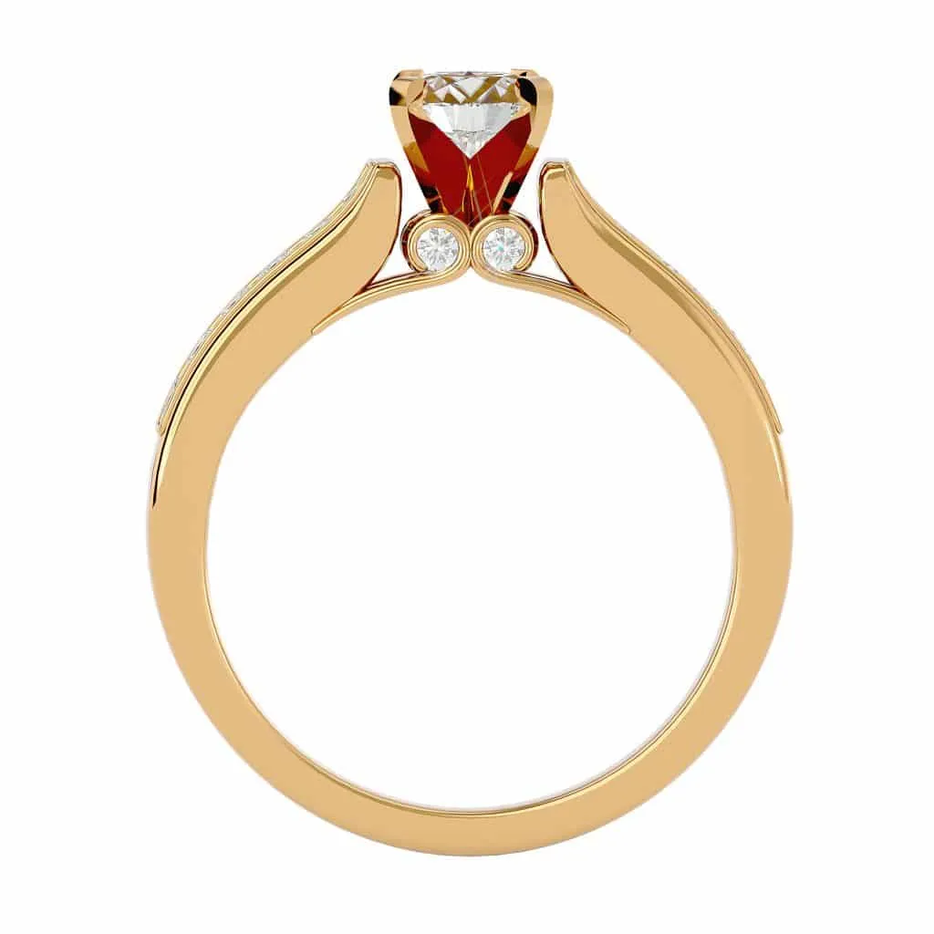 RX Solitaire Ring Princess Cut Channel-Set Diamonds