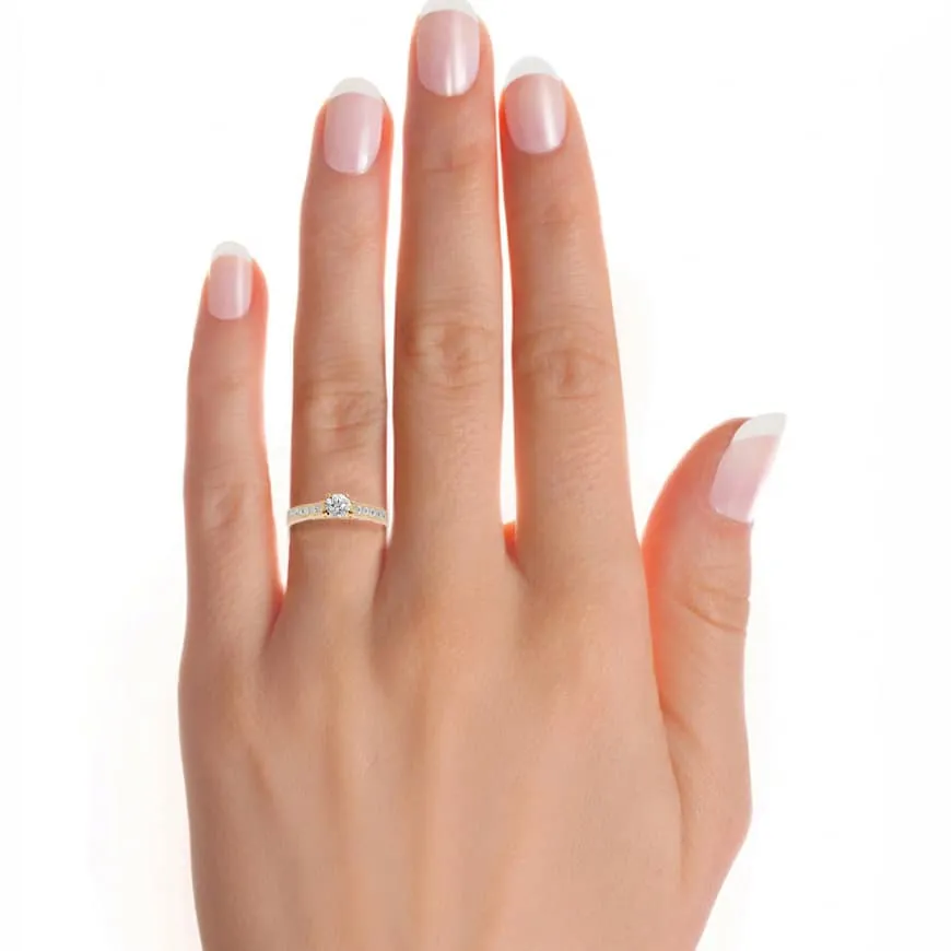 RX Solitaire Ring Princess Cut Channel-Set Diamonds
