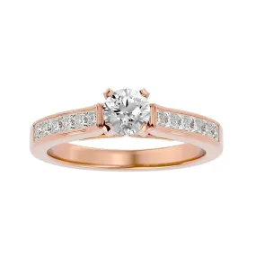 RX Solitaire Ring Princess Cut Channel-Set Diamonds