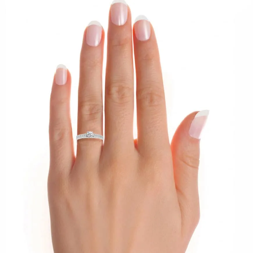 RX Solitaire Ring Princess Cut Channel-Set Diamonds