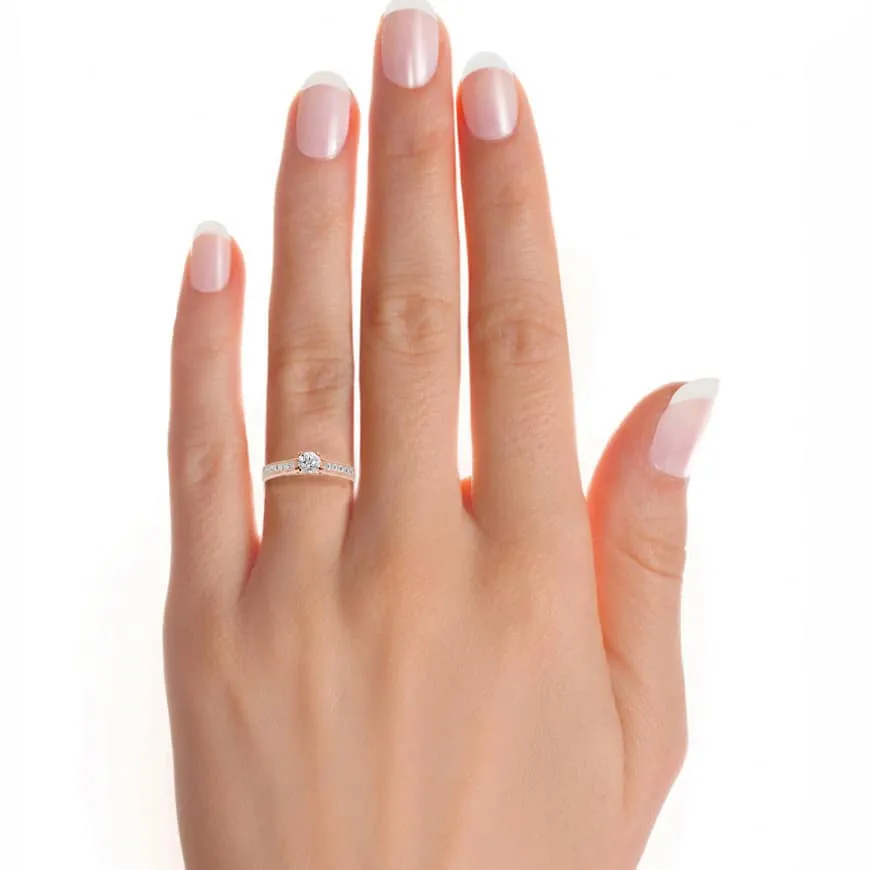 RX Solitaire Ring Princess Cut Channel-Set Diamonds