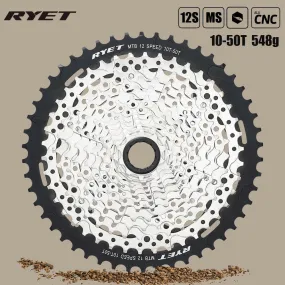 RYET MTB Cassette 12 Speed 10-50T SHIMANO Micro Spline Cassette 10-50T Sprocket 12S Freewheels 12V CASSETTE Bicycle Accessories