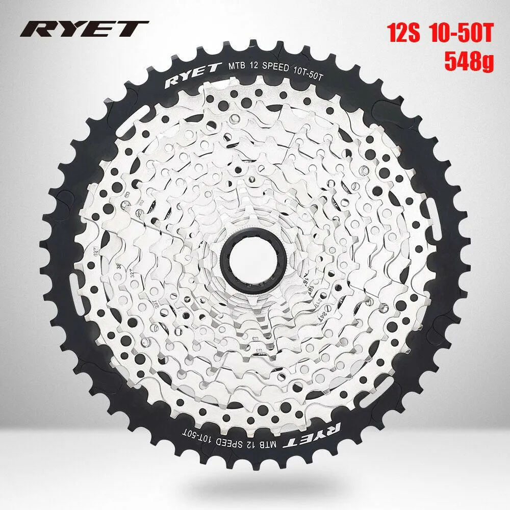 RYET MTB Cassette 12 Speed 10-50T SHIMANO Micro Spline Cassette 10-50T Sprocket 12S Freewheels 12V CASSETTE Bicycle Accessories