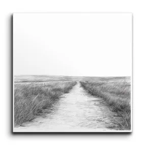 Serene Pathway: Monochromatic Landscape Art