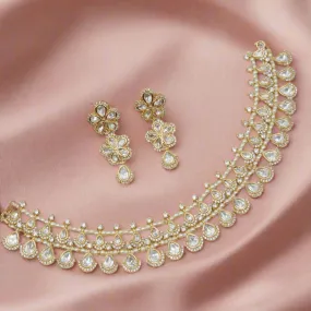 Simer Uncut Kundan Bridal Choker Necklace Set