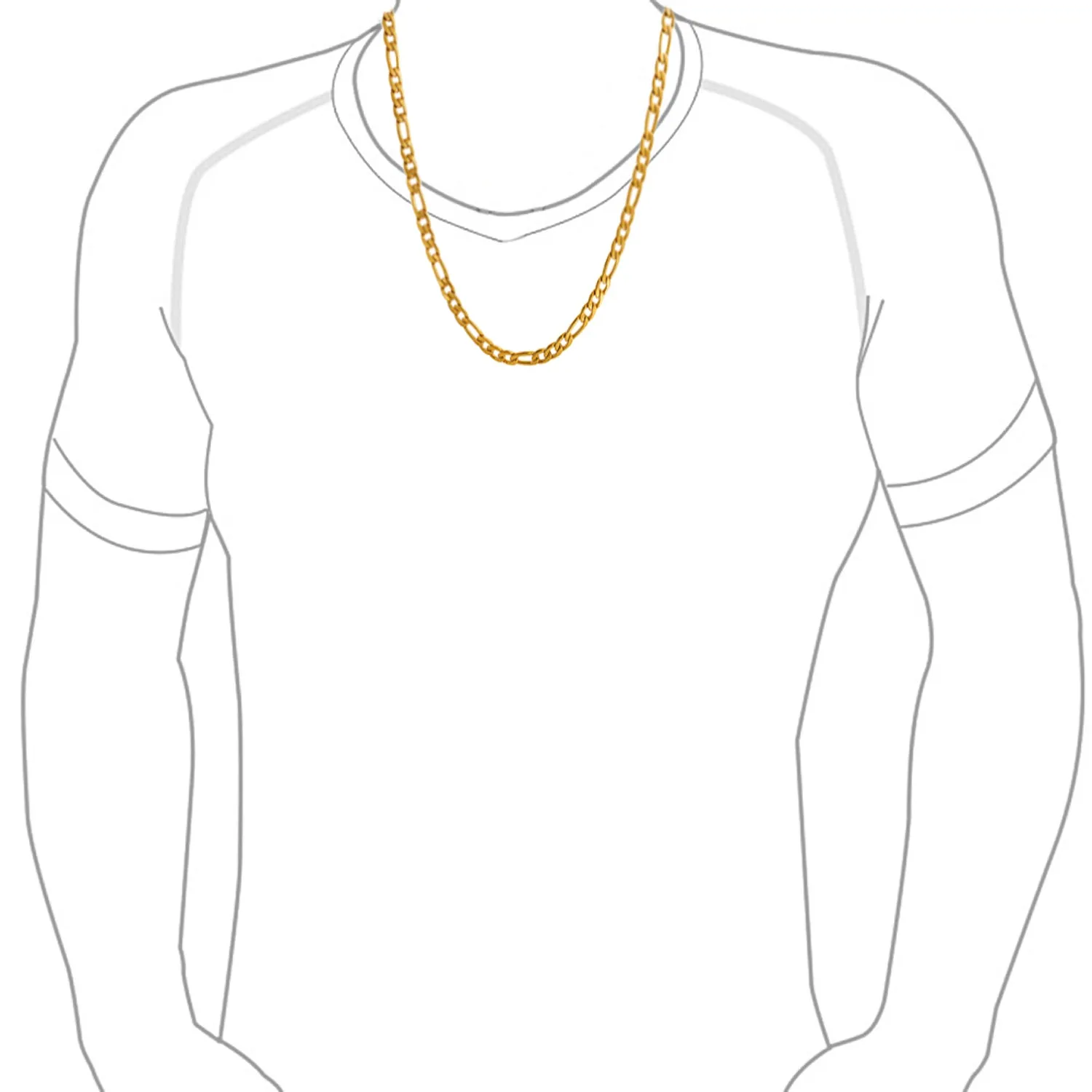 Solid Strong Shiny Men's Figaro Chain Necklace Set Black IP Silver Gold Plated Steel