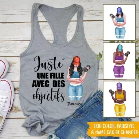 Sport Custom French Tank Top Just A Girl With Goals Personalized Gift