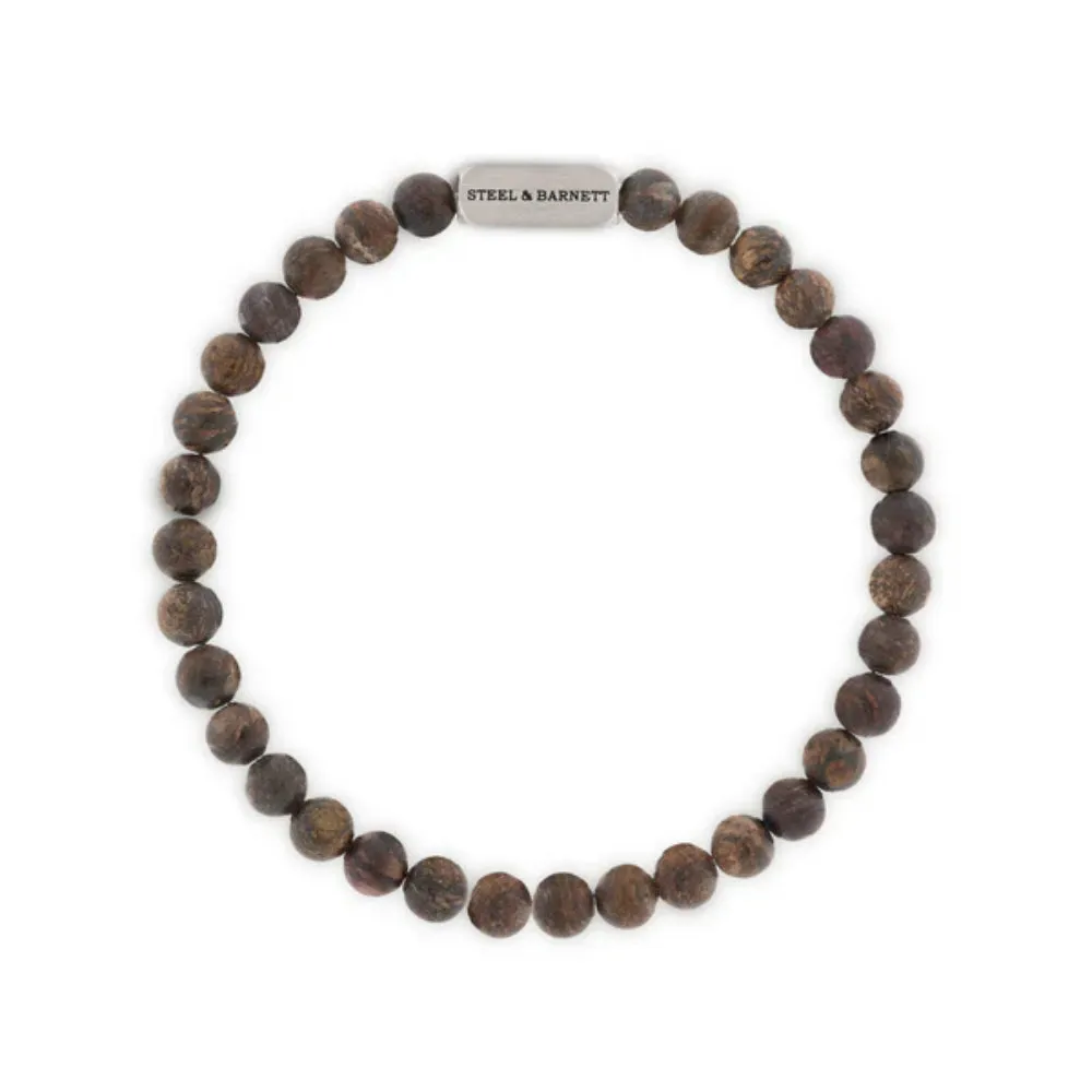 Steel & Barnett Men's "Natural Ned" 6mm Round Gemstone Bracelet