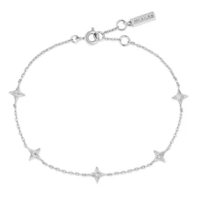 Sterling Silver Cubic Zirconia Star Station Bracelet by Ania Haie