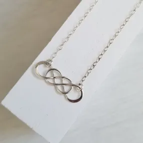Sterling Silver Double Infinity Necklace, Everyday Necklace