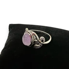 Sterling Silver Floral Purple Quartz Ring